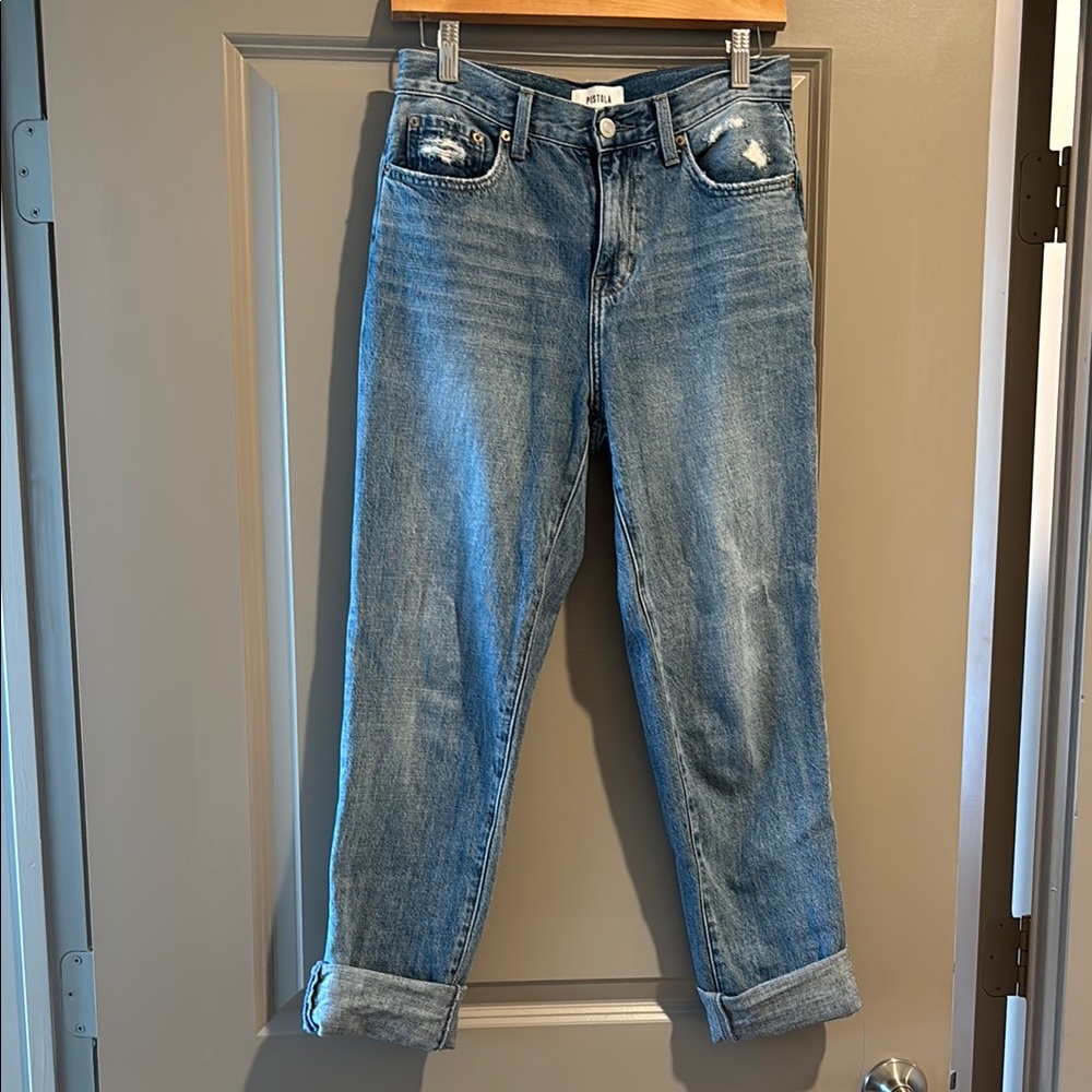 Pistola Straight Leg Blue Jeans